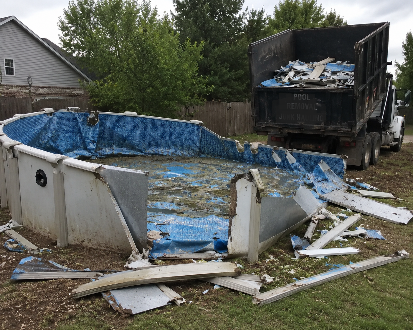 Junk Above Ground Pool Dump